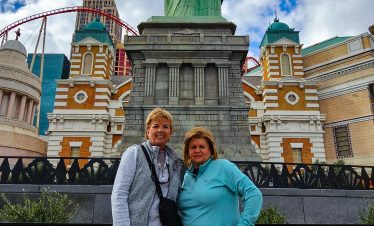 Iconic Statue of Liberty replica at New York-New York Hotel in Las Vegas Strip.